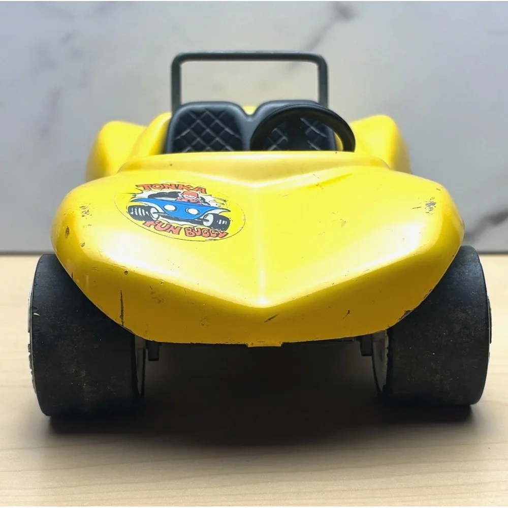 Tonka Vintage 1970s Fun Buggy Yellow Pressed Steel Dune Buggy 7in USA Made